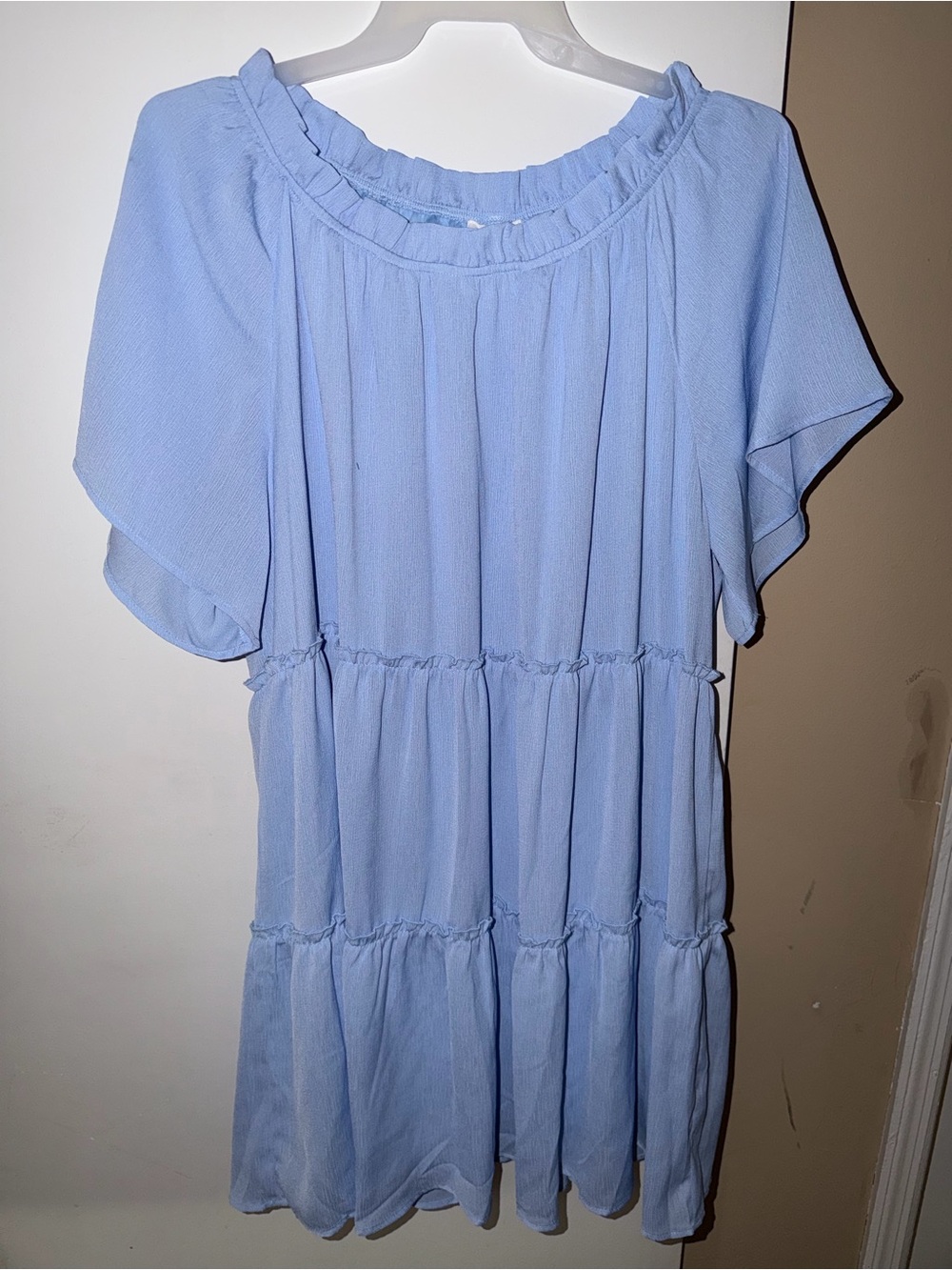 ANDREE BY UNIT Sky Blue Tiered Mini Dress